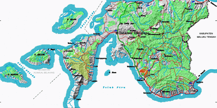 Peta Wilayah Administrasi Seram Bagian Barat, Maluku