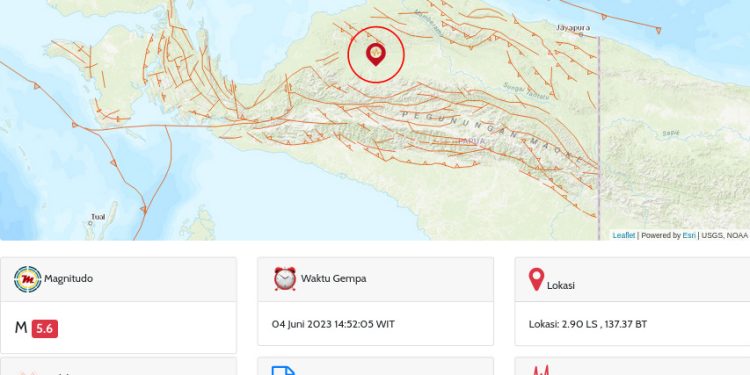 Titik LOkasi Gempabumi di Mamberano, Papua. (Dok: BMKG)