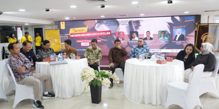 Keterangan gambar: Suasana Seminar Tantangan dan Kompleksitas Intelijen yang diselenggarakan Sekolah Kajian Stratejik dan Global Universitas Indonesia, Jumat, (13/12). Foto: Istimewa