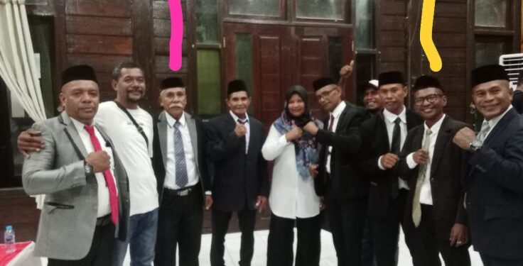 Keterangan gambar: Garis kuning adalah  Mantan Narapida 4 tahun penjara dengan Kasus Korupsi Anggaran Dana Desa , sedangkan garis meras muda adalah mantan Narapidana kasus korupsi Dana BOS dengan hukuman 4 tahun juga penjara. (Foto: Istimewa)