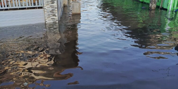 Keterangan gambar: Kondisi banjir Rob di Kabupaten Indramayu, Jabar, Jumat (13/12). Sumber foto/video: BPBD Kab Indramayu